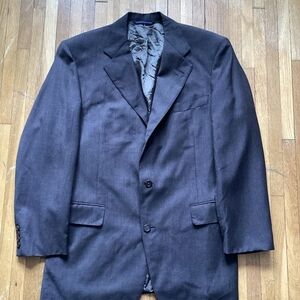 Brooks Brothers Men's Size 40L Solid Brown 3 Btn Blazer,Made In USA,100% Wool